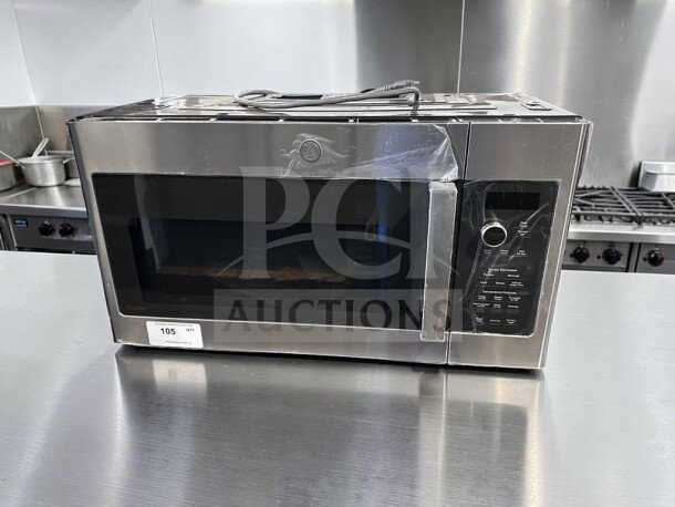 GE Profile PVM9215SK6SS microwave, 30" over-the-range, 2.1 cu. ft., stainless steel, 1,000W, new/open box, Jan 2025 manufacture.