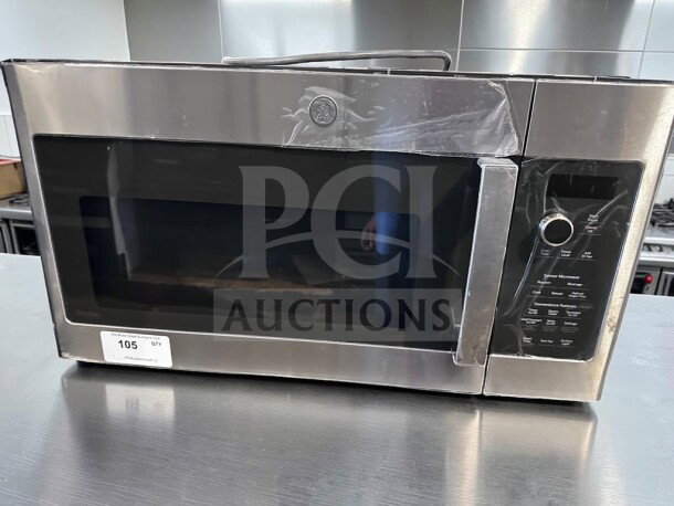 GE Profile PVM9215SK6SS 30" over-the-range sensor microwave in stainless steel, 2.1 Cu. Ft., new/open box, manufactured January 2025.