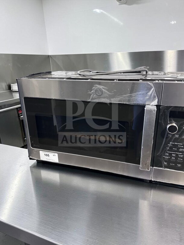 New GE Profile PVM9215SK6SS 30" over-the-range microwave, stainless steel, 2.1 cu. ft., 1,000W, 400 CFM ventilation, January 2025.