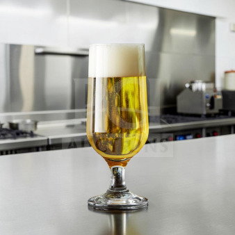 Anchor Hocking 2942M Excellency 12 oz. stemmed pilsner glass, clear lead-free commercial glassware, pristine condition.