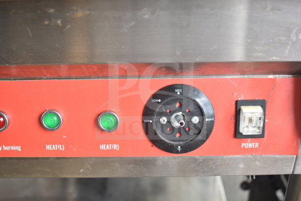 Vevor SKT1 commercial steam table controls showing temperature dial and power switch; used condition.