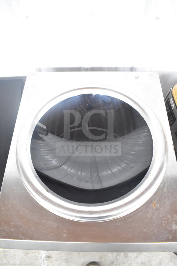 T&P PSL-80-RA2 electric induction wok range, single burner, commercial floor style, stainless steel, used condition.