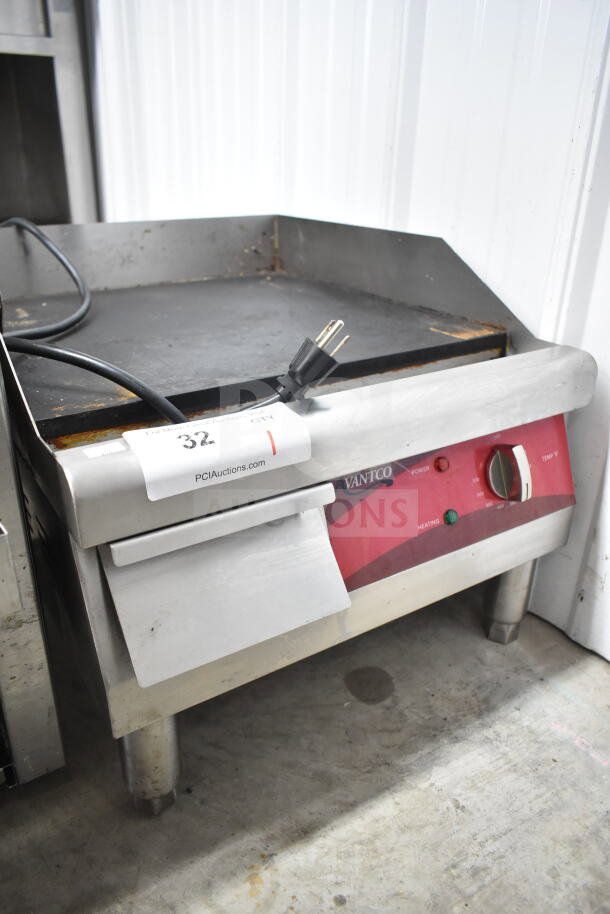 Avantco 1777EG16N countertop electric griddle with flat top, 120 volts, 1 phase. Used condition with visible power cord.