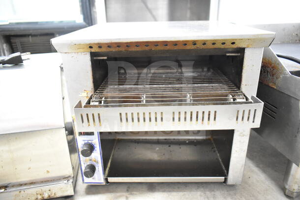 Belleco JT1-H commercial countertop electric conveyor toaster oven, 120 volts, visible controls, used condition.