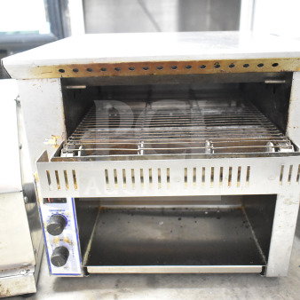Belleco JT1-H commercial countertop electric conveyor toaster oven, 120 volts, visible controls, used condition.