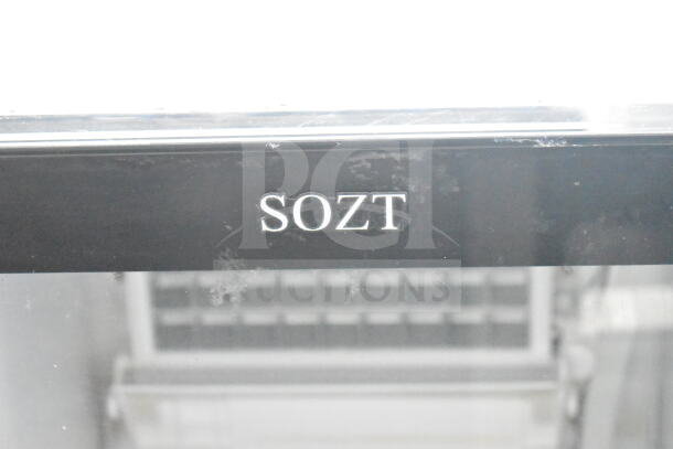 Sdzt SDZ-45 Commercial Ice Machine, undercounter design, 120 volts, 1 phase. Brand marking "SOZT" visible.