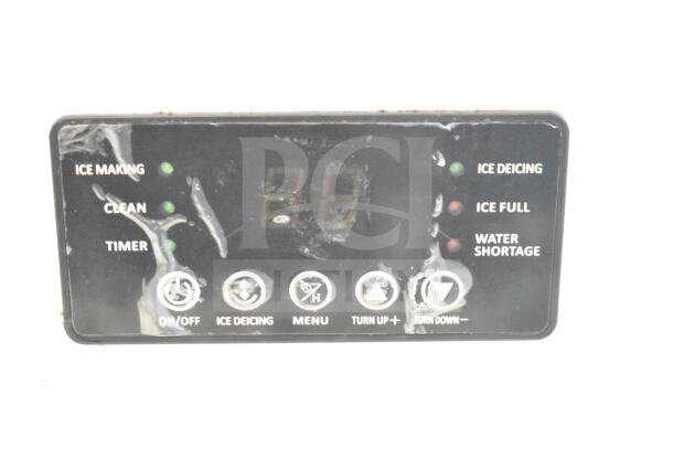 Sdzt SDZ-45 ice machine control panel displaying functions: ice making, cleaning, timer, ice deicing, ice full, water shortage.