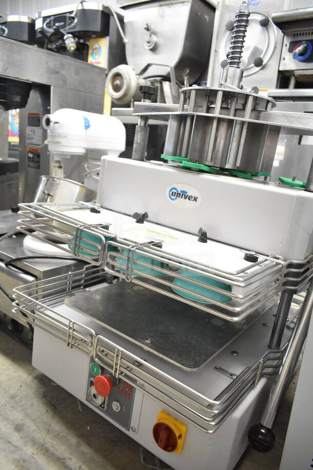 2017 Univex DR1411 Commercial Dough Divider, countertop model. Condition appears used. Features controls and Univex branding.