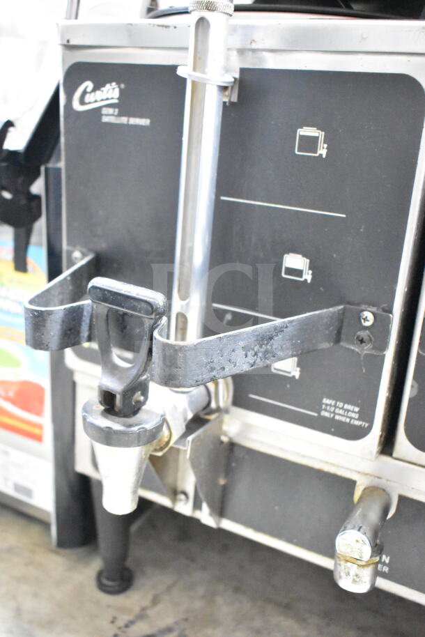 Curtis GEM-12-10 commercial countertop double coffee machine with 2 server satellites and brew baskets, 220V, 1 Phase.