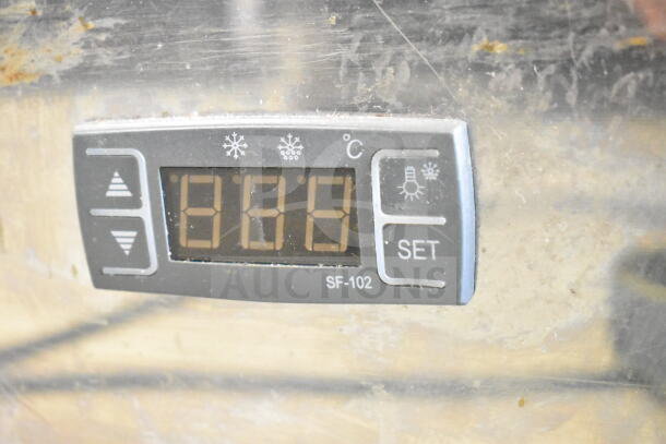 Omcan 27157 Countertop Refrigerated Display Case control panel with digital temperature display, model SF-102.