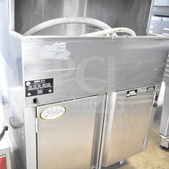 CMA GL-C Commercial Undercounter Glass Washer, 208/240V, 1 Phase, stainless steel, model label and CMA logo visible.