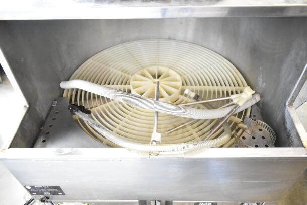 CMA GL-C Commercial Undercounter Glass Washer, 208/240V, 1 Phase, interior view, clean condition, visible hoses and components.