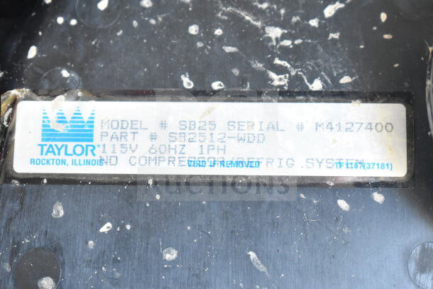 Taylor SB25 Black Blending System Panel, Model SB25, Serial M4127400, 115V, 60Hz, 1PH, Part SB2512-WDD.