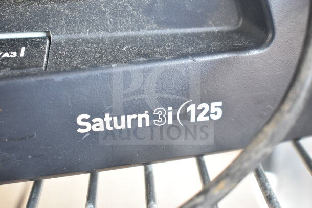 Fellowes Saturn 3i 125 Pouch Laminator with visible model label, black casing, showing light surface dust.
