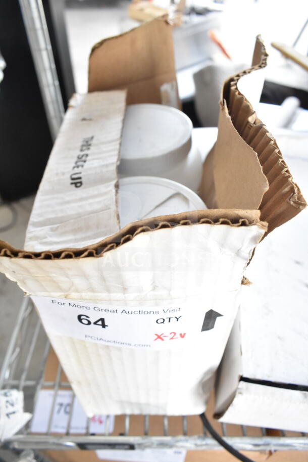 Box containing ProPower Deep Fat Fryer Cleaner and FloJet BLC101100A Electric Pump, includes auction label "QTY X-2v."