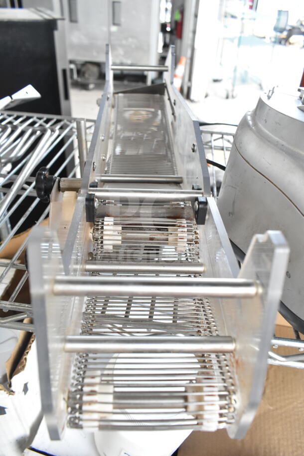 Chocovision Enrober 10 for Revolation Delta Chocolate Temperer. Stainless steel frame, conveyor, excellent condition.
