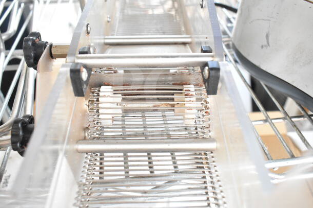 Chocovision Enrober 10 for Revolation Delta, stainless steel construction, minor chocolate residue, pairs with Lot 56.