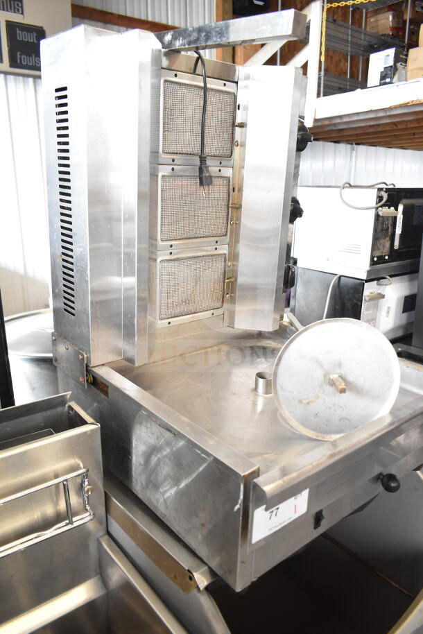 GB-800 Commercial Countertop Propane Gyro Machine, Model GB-800, stainless steel, propane gas powered, excellent condition.
