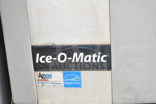Ice-O-Matic ICEU220HA3 ice machine with Agion antimicrobial and Energy Star labels, model tag visible.