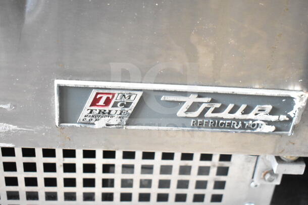 2017 True TFP-32-12M Commercial Prep Table, missing lid, features True logo and model badge, 115V, 1 phase.