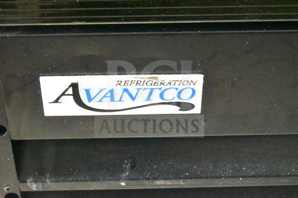 Avantco 178GDC49HCB cooler label, showing brand logo. Model: 178GDC49HCB. For 2025 commercial reach-in cooler.