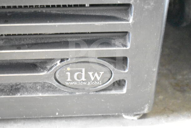 IDW G-11-C33EB commercial single door cooler, model visible. Features 115 volts, 1 phase. IDW branding displayed.