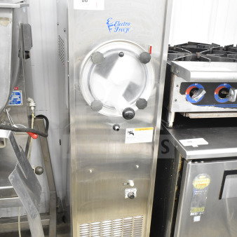 Electro Freeze 876-234 commercial frozen beverage machine, stainless steel, 115V, 1 phase, on casters, visible logo and controls.