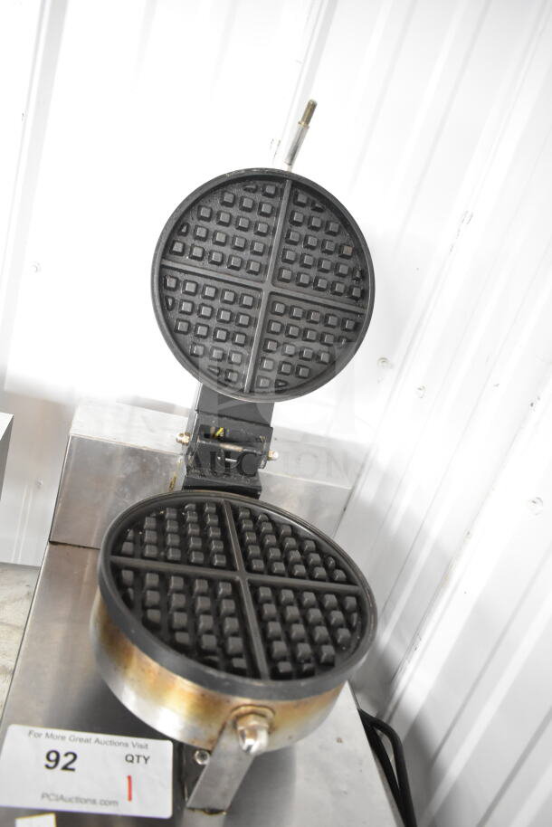 2018 Carnival King 382WSM11 countertop waffle maker, 110 volts, 1 phase; used condition.