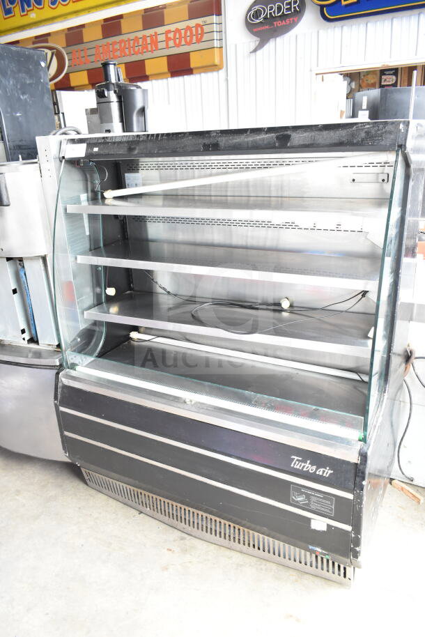 Turbo Air TOM-50M Commercial Open Merchandiser, 120 Volts, 1 Phase; features multiple shelves, visible Turbo Air branding.