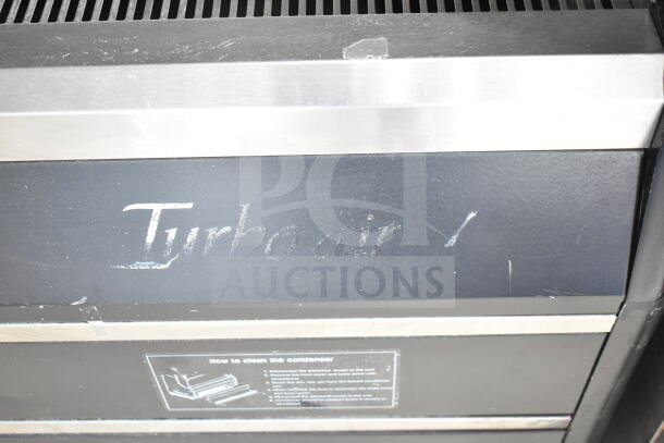Turbo Air Commercial Open Grab N Go Merchandiser, 120V, 1 Phase, featuring visible branding and condenser cleaning instructions.