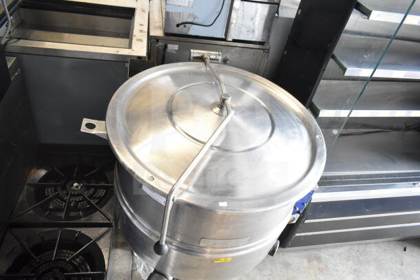 Cleveland KGL-40 commercial 40-gallon steam kettle, stainless steel, floor style, excellent condition.