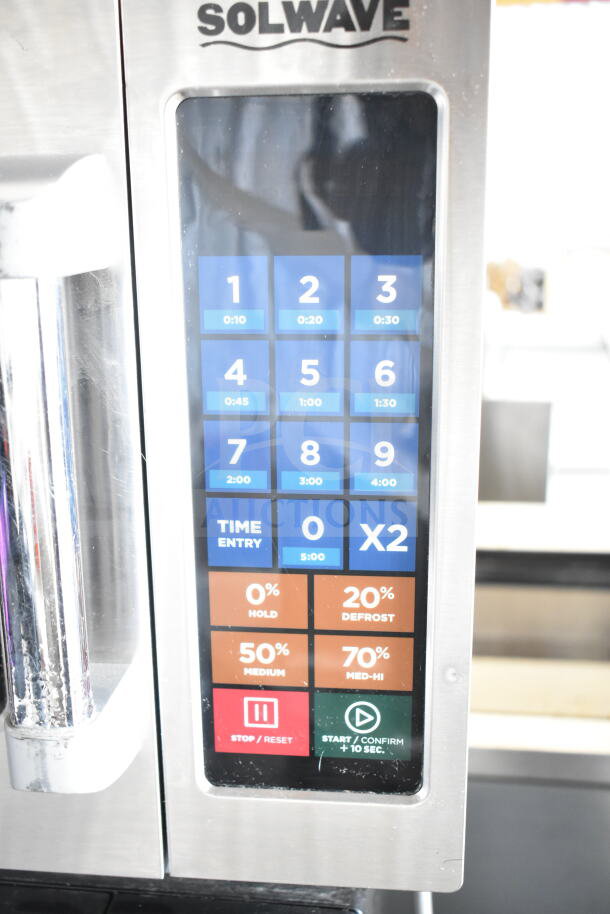 2022 Solwave 180MW112T commercial countertop microwave oven with digital control panel. 120 volts, 1 phase.