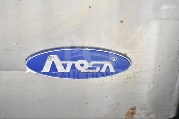 2021 Atosa MGF8406GR Commercial 2 Door Undercounter Freezer, 115V, 1 Phase. Visible Atosa logo. Used condition.
