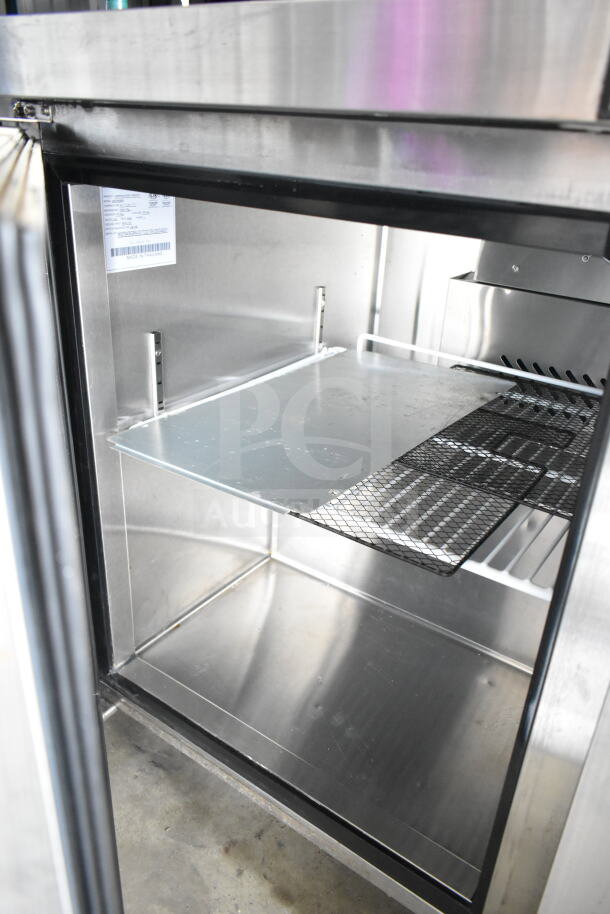 2021 Atosa MGF8406GR commercial 2-door undercounter freezer, stainless steel interior, 115 volts, 1 phase, excellent condition.