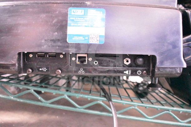 2017 Hobart HTi-7LH26 commercial food portioning scale showing rear ports and connections.