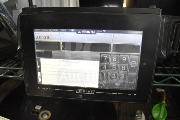 2017 Hobart HTi-7LH26 commercial food portioning scale, screen damage visible, no power cord, tested and working.