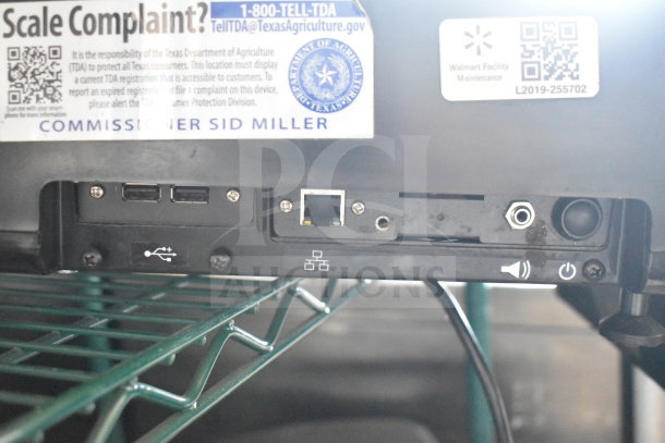 2017 Hobart HTi-7LH26 countertop food scale, commercial model. Working condition, lacks power cord. Ports visible.