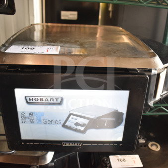 2016 Hobart HTi-LH commercial food portioning scale, missing power cord. Tested, working. 120/208-240V, 1 phase. Model tag visible.