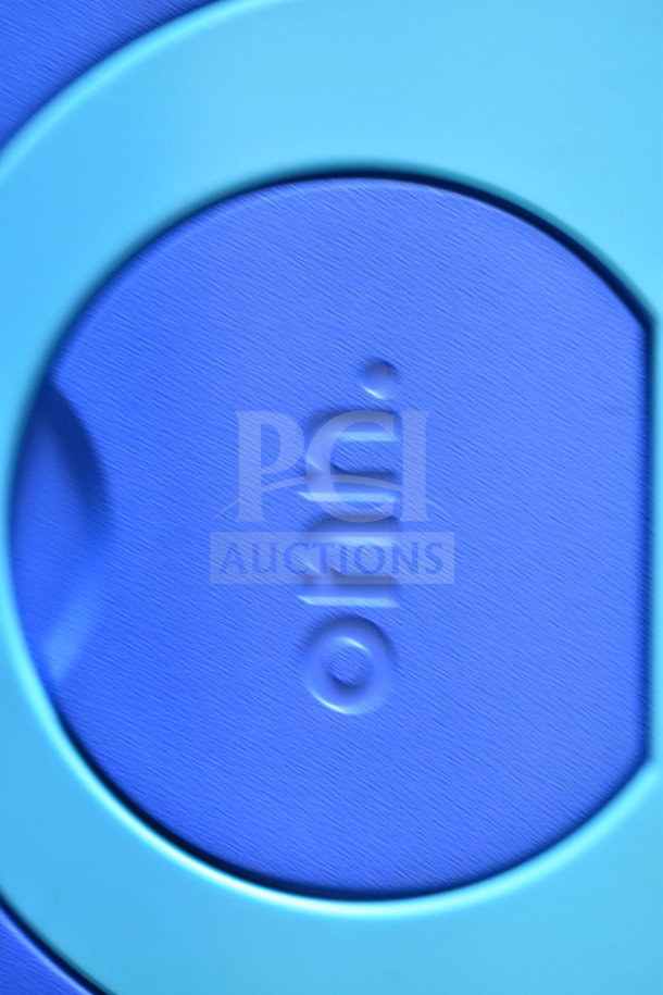 Alt text: Close-up of an Onn tablet with a blue case, embossed with the "onn." logo, part of a set of 7 tablets.