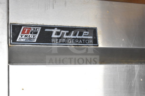 True T-49 Commercial 2 Door Cooler with visible brand label; stainless steel, 115V, 1 Phase, good condition.