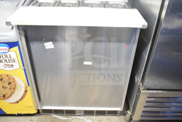 Silver King SKF2A Commercial Refrigerated Fountainette Prep Table, 115V, stainless steel, visible wear, tags on front.