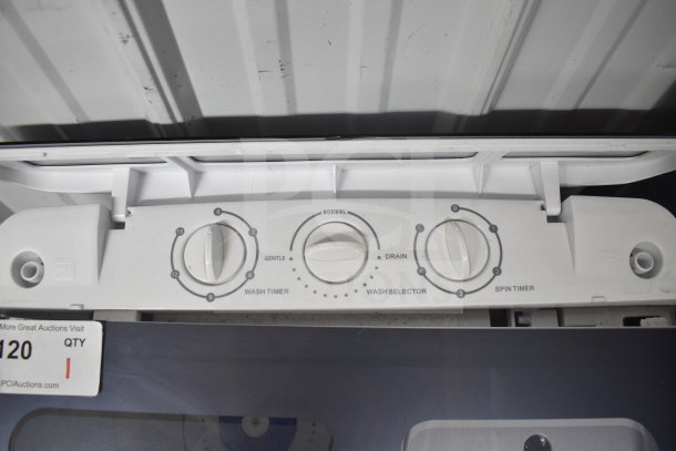 H01GN001 Washing Machine control panel, featuring wash timer, selector, and spin timer. Model: H01GN001, 110 Volts, 1 Phase.