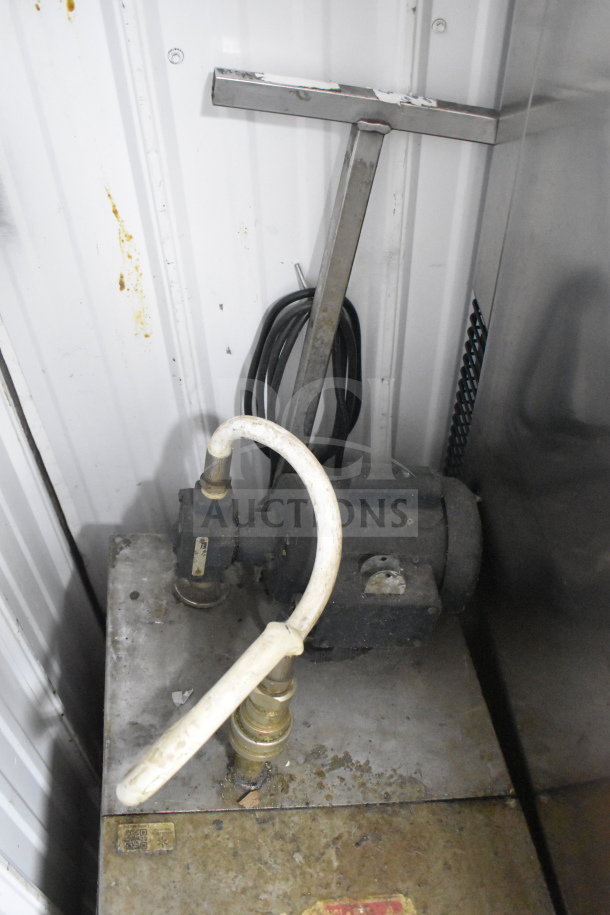 Frontline 402 Commercial Oil Caddy on casters, 120V, 1 Phase. Features steel construction, visible wear, and attached power cord.