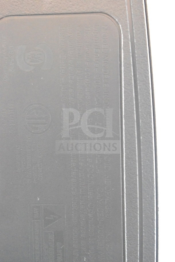 Alt Text: Close-up of the back panel of an Onn Large Party Speaker showing model and certification markings.