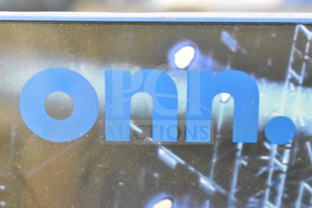 Onn logo displayed on retail store signage. Includes large party speaker in new condition.