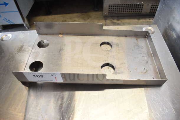 Prince Castle 970-DDA Bagel Slicer, stainless steel, used condition, shows surface wear, auction lot 169 label visible.