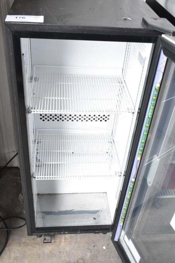 2019 IDW G4-H0234B Mini Cooler Merchandiser, 115V, 1 Phase, features three wire shelves, glass door, good condition.