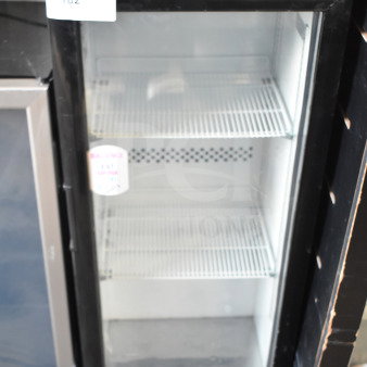 2020 IDW G4-H0234B Mini Cooler Merchandiser, 115 Volts, 1 Phase, black frame, clear glass door, excellent condition.