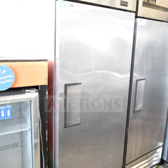 2019 True T-19F-HC commercial single door reach-in freezer, stainless steel finish, 115 volts, 1 phase, clean condition.