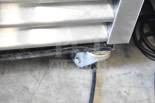 True T-19F Commercial Freezer, single door, 115V, 1 phase, on heavy-duty casters, stainless steel lower panel detail shown.